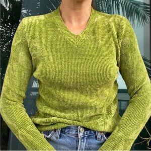Erik Stewart Vintage Green Chenille Sweater S